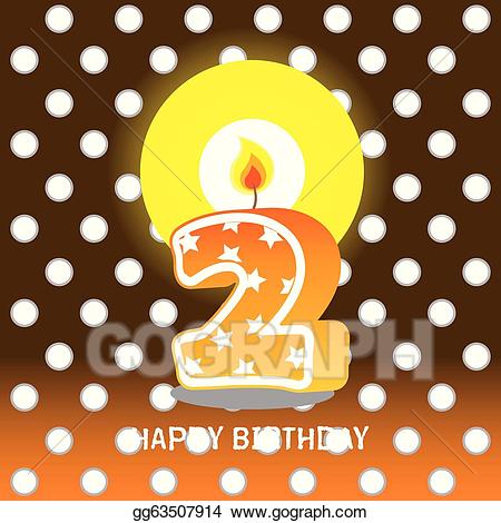 Number 2 clipart second. Vector illustration birthday with