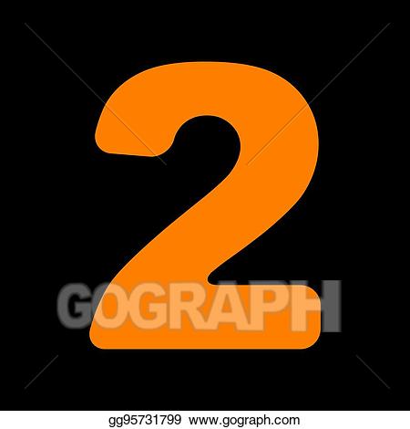 Vector art sign design. Number 2 clipart template