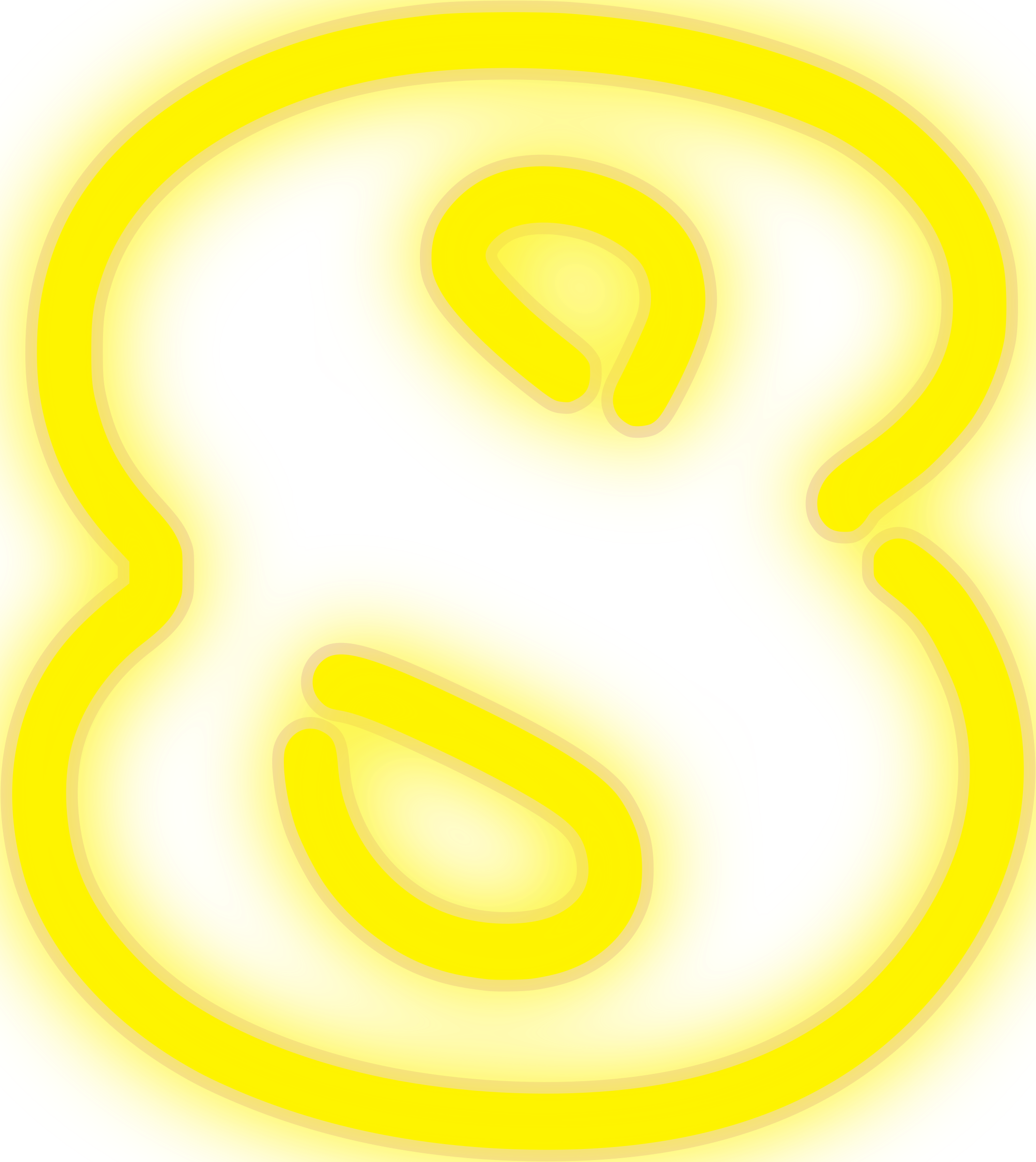 Neon numerals big image. Number 2 clipart yellow