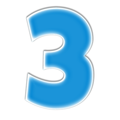 number 3 clipart blue