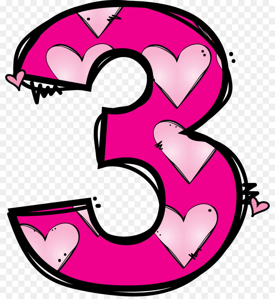 number 3 clipart clip art pink