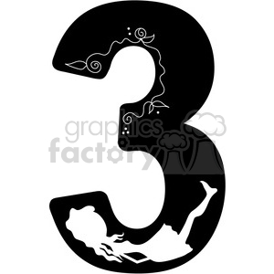 number 3 clipart girly