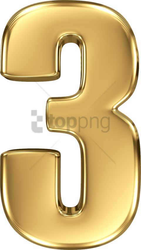 number 3 clipart gold