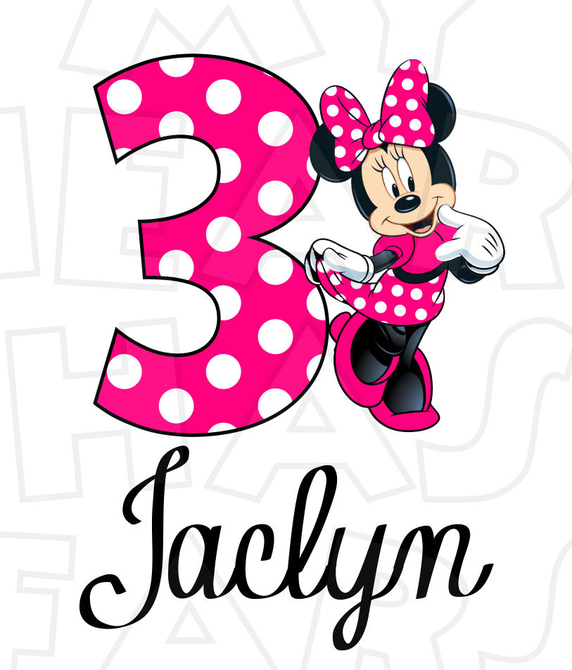 number 3 clipart minnie mouse