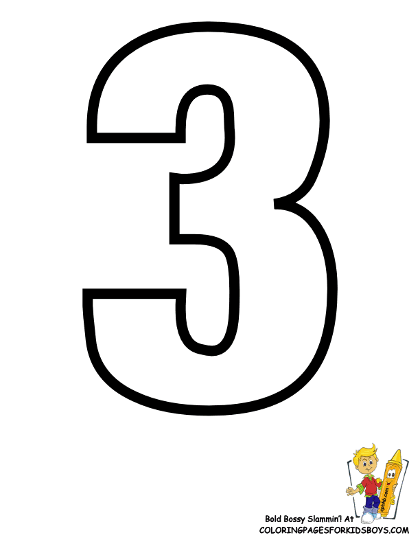 number 3 clipart printable stencil