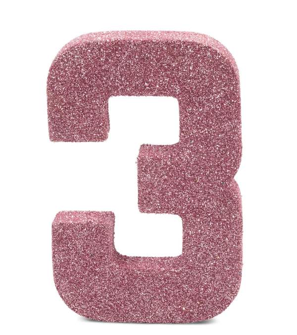number 3 clipart sparkly