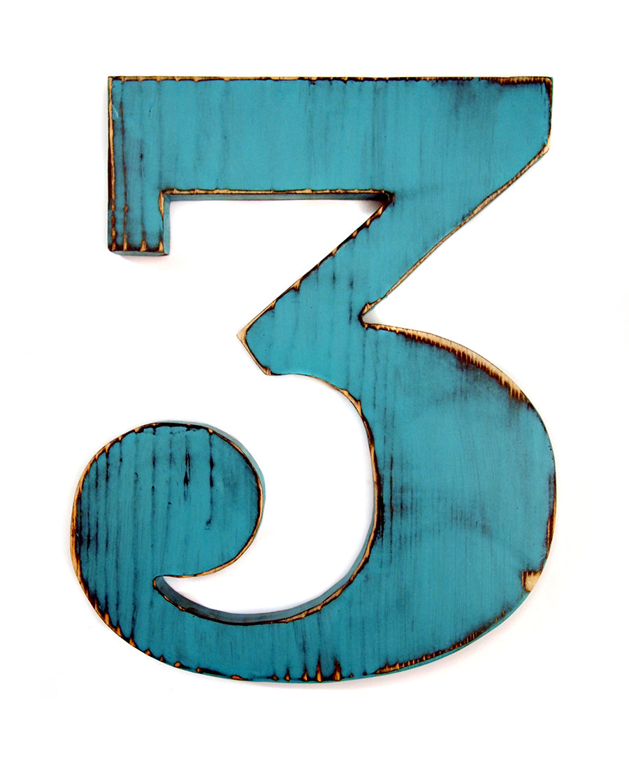 number 3 clipart teal