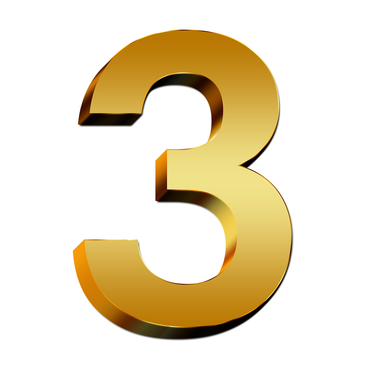 number 3 clipart yellow