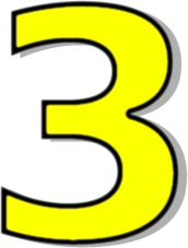number 3 clipart yellow