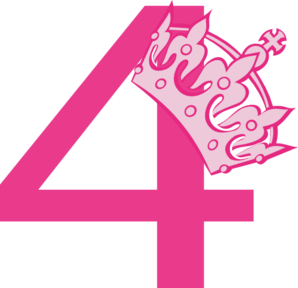  th birthday pink. Number 4 clipart 4th