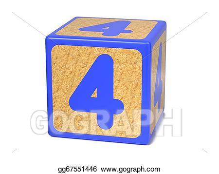 number 4 clipart block