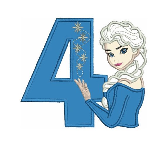 number 4 clipart frozen