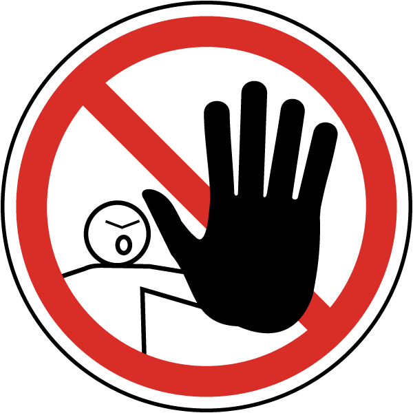 Number 4 clipart hand sign. No access for unauthorized