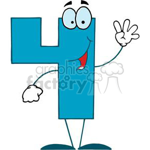 number 4 clipart happy