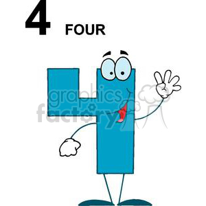 number 4 clipart happy