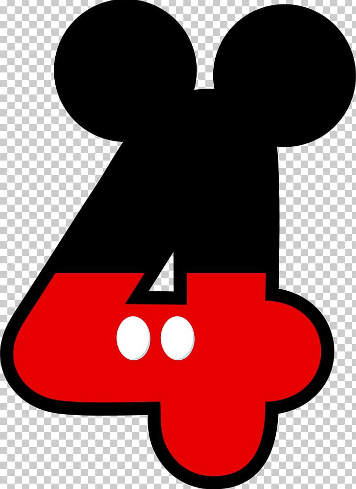 number 4 clipart mickey mouse