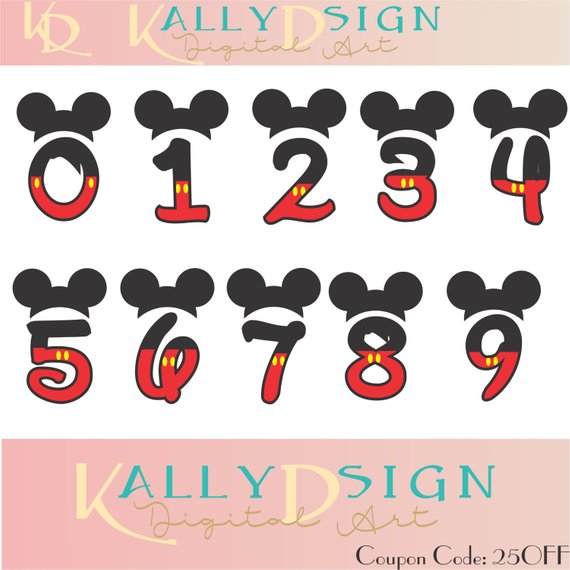 number 4 clipart number disney
