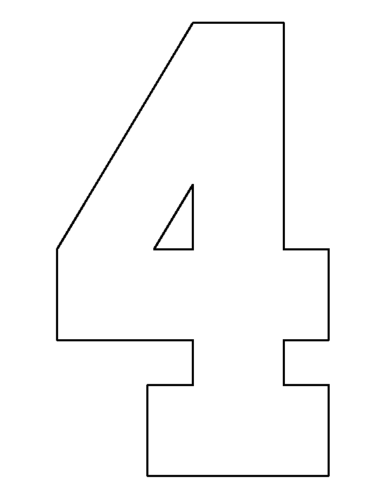 number 4 clipart outline
