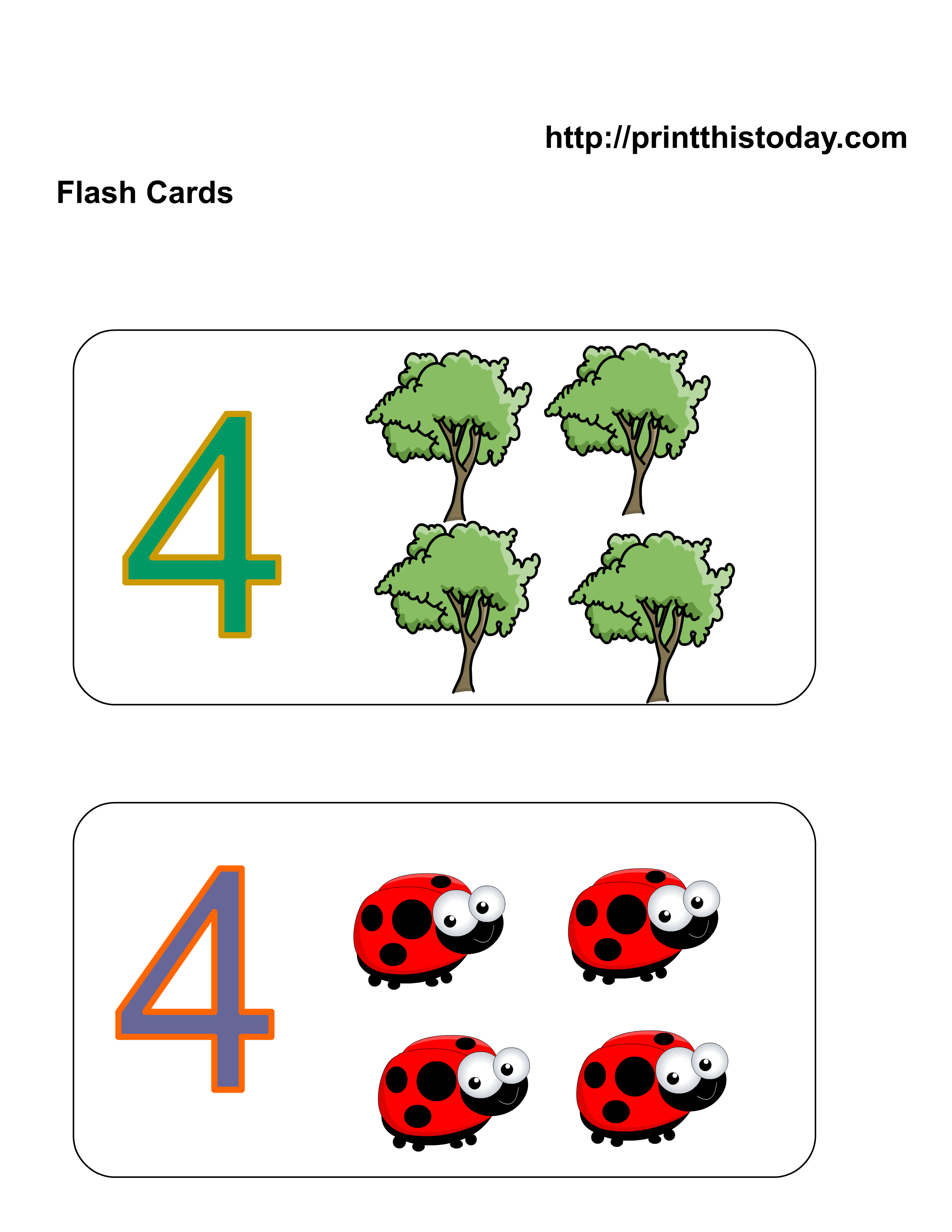 number 4 clipart print