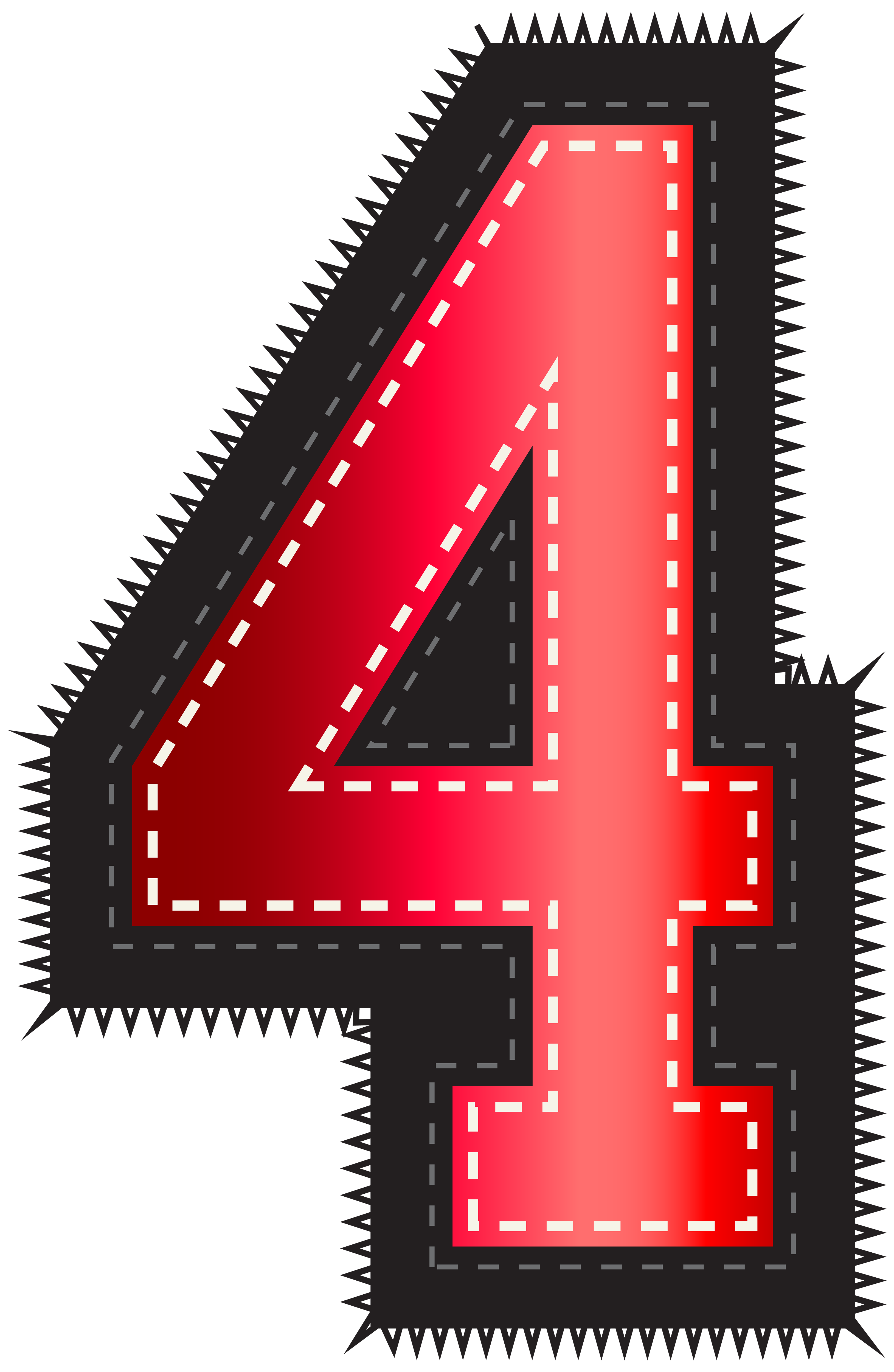 Number 4 clipart red, Number 4 red Transparent FREE for download on