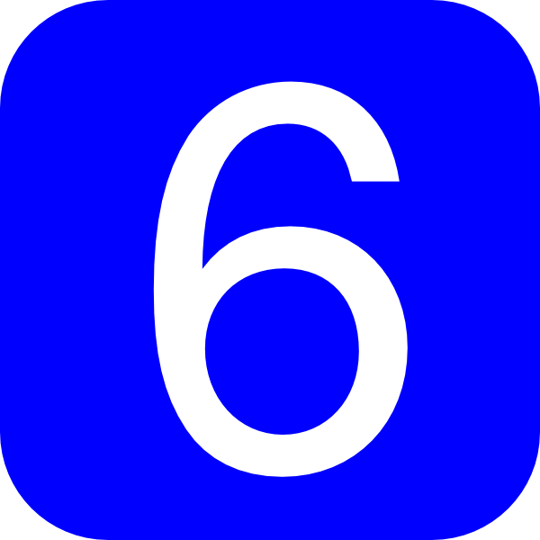 number 6 clipart blue