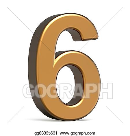 number 6 clipart glossy