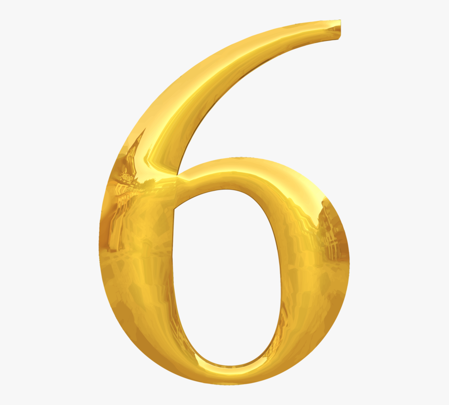 number 6 clipart gold