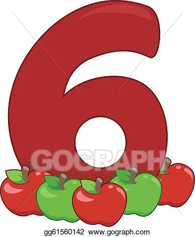 number 6 clipart object