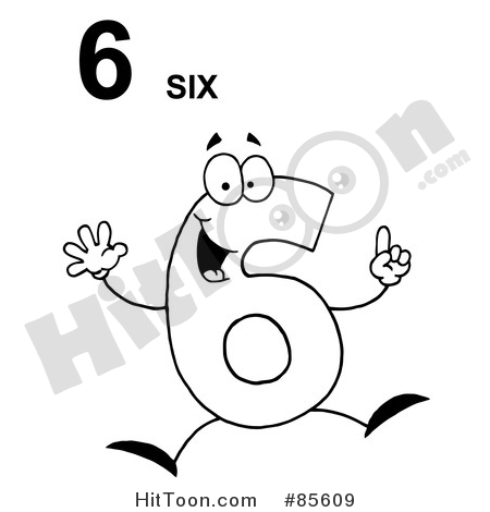 number 6 clipart outline