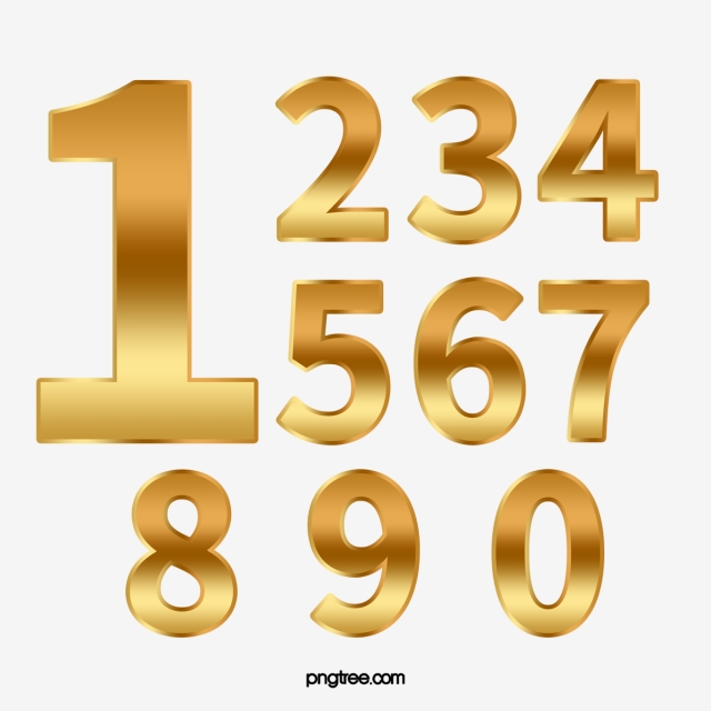 numbers clipart gold