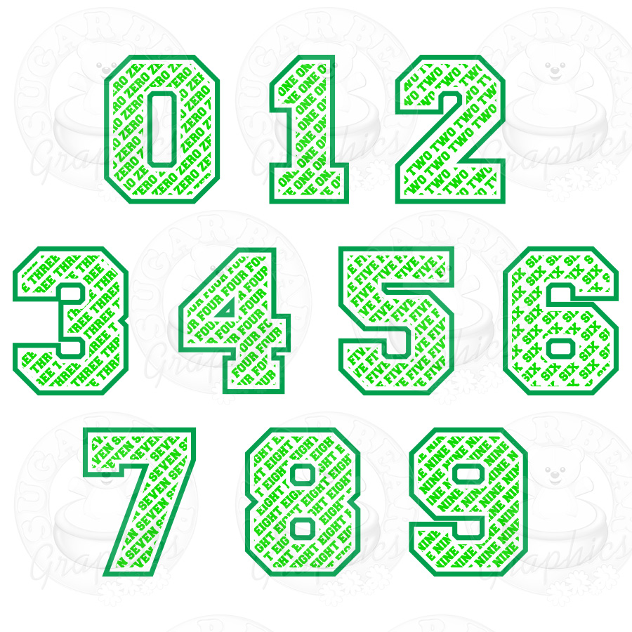 number clipart green