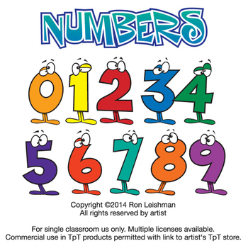 Wacky numbers by ron. 1 clipart cartoon