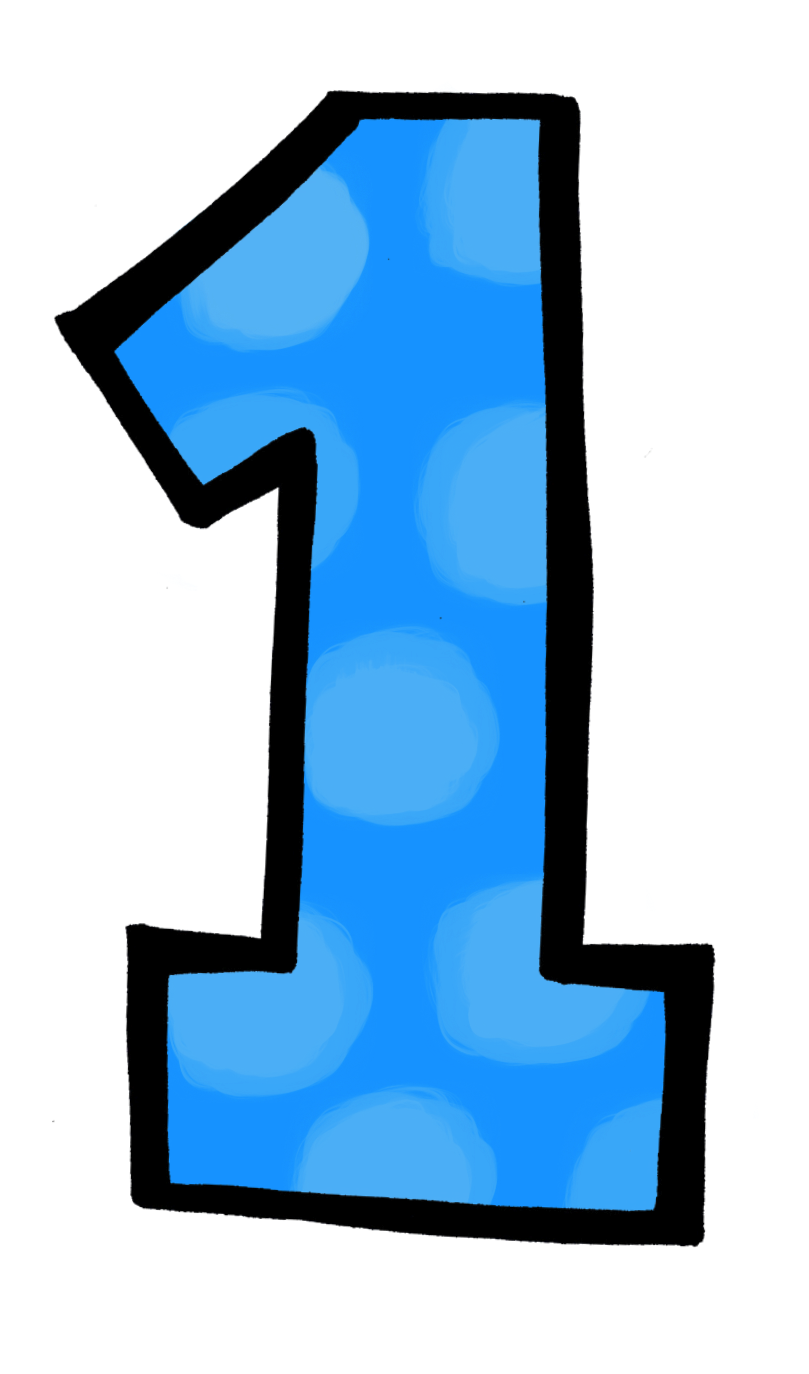 one clipart numerical number