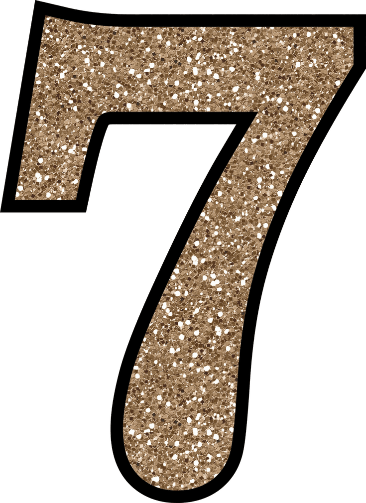 numbers clipart glitter