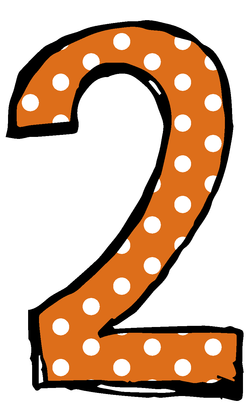 numbers clipart polka dot