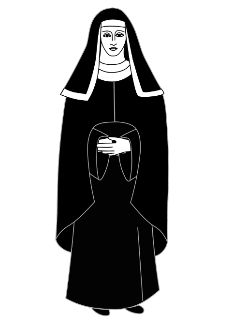 Nun clipart black and white, Nun black and white Transparent FREE for ...