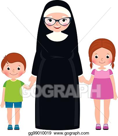 Nun clipart group. Vector senior holding hands