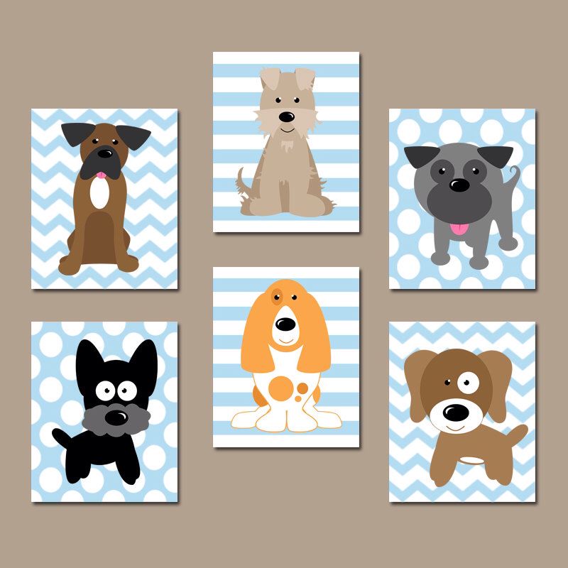 Nursery clipart baby bedroom. Dog wall art canvas