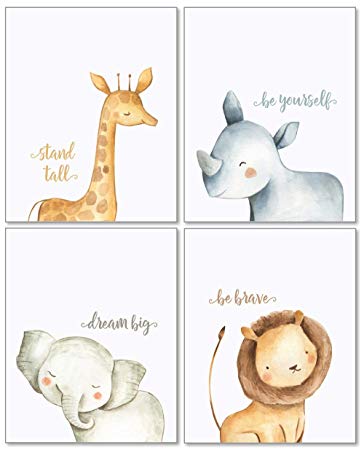 Confetti fox safari animals. Nursery clipart baby bedroom