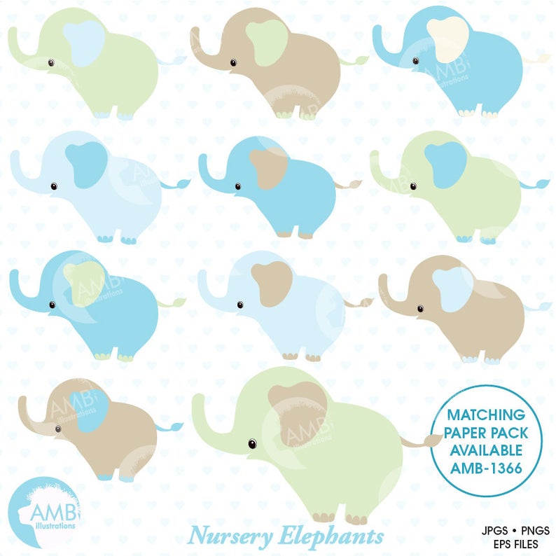 nursery clipart baby elephant
