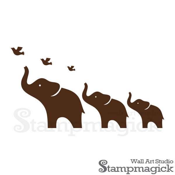 Nursery clipart elephant. Elephants wall decal for