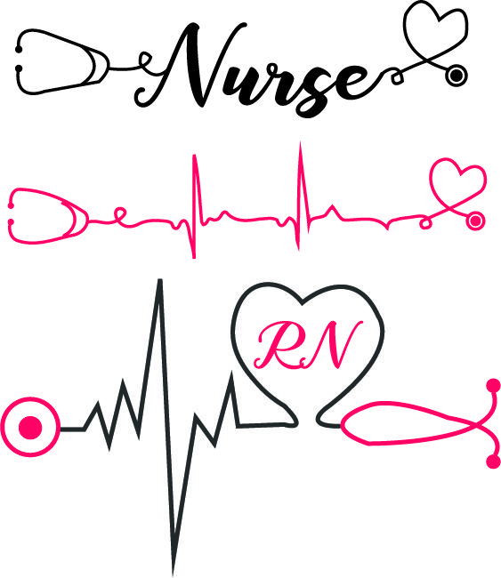 Nurse with and svg. Nursing clipart heartbeat stethoscope