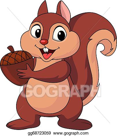 Vector stock cartoon with. Nut clipart squirrel