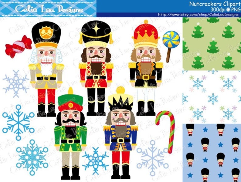 Christmas digital clip art. Nutcracker clipart kawaii