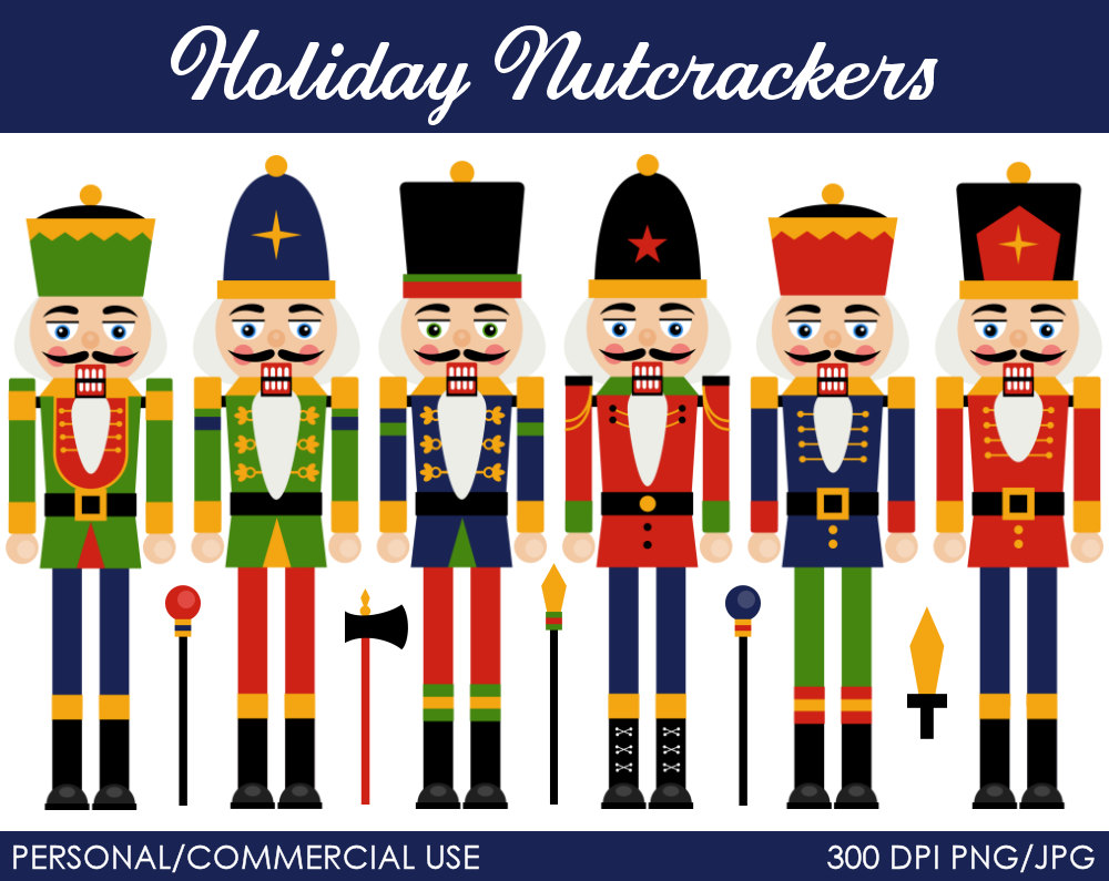 Nutcracker clipart nut cracker. Holiday nutcrackers digital clip