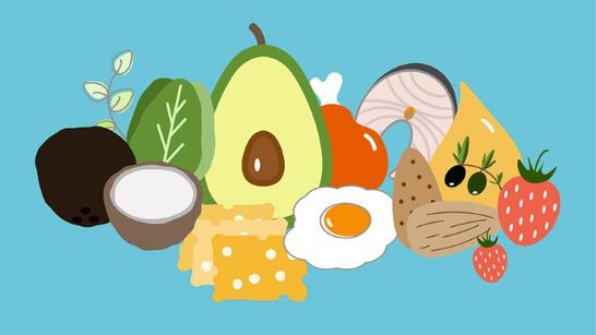 On the keto diet. Nutrition clipart family time