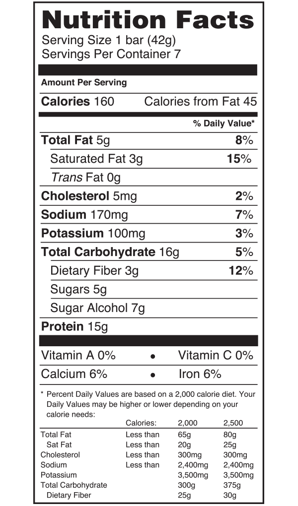 Nutrition clipart nutrition label. Vanilla peanut bar ideal