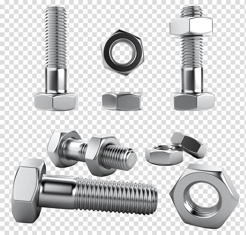 Gray bolts and illustration. Nuts clipart metal nut