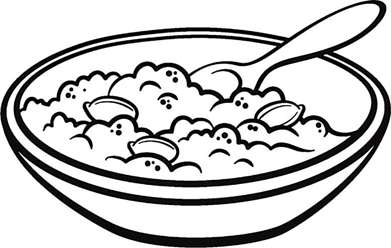 Mix food black and. Oatmeal clipart mixing bowl