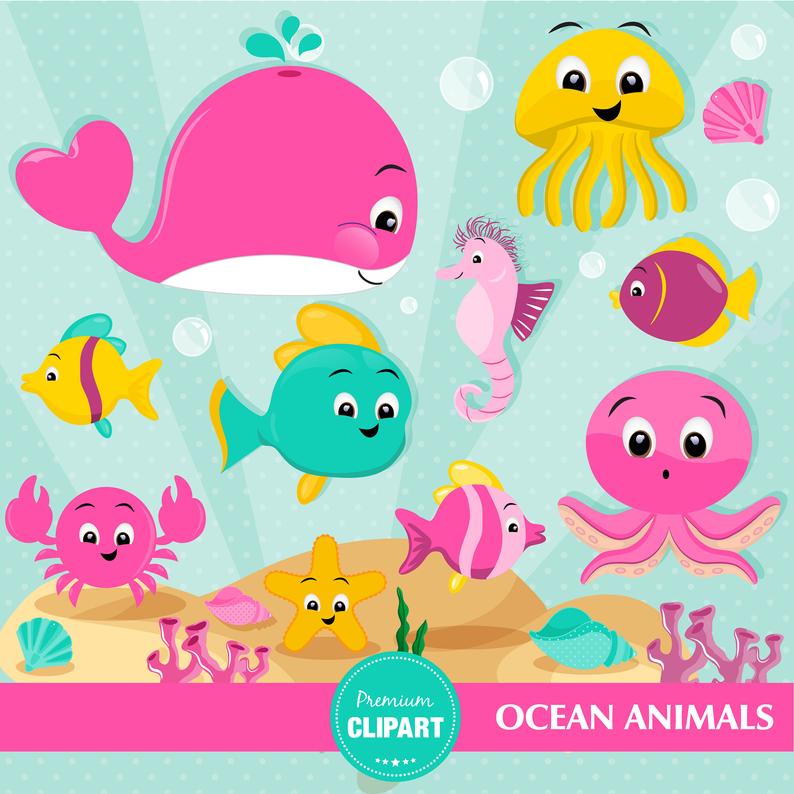 Ocean clipart sea animal, Ocean sea animal Transparent FREE for ...